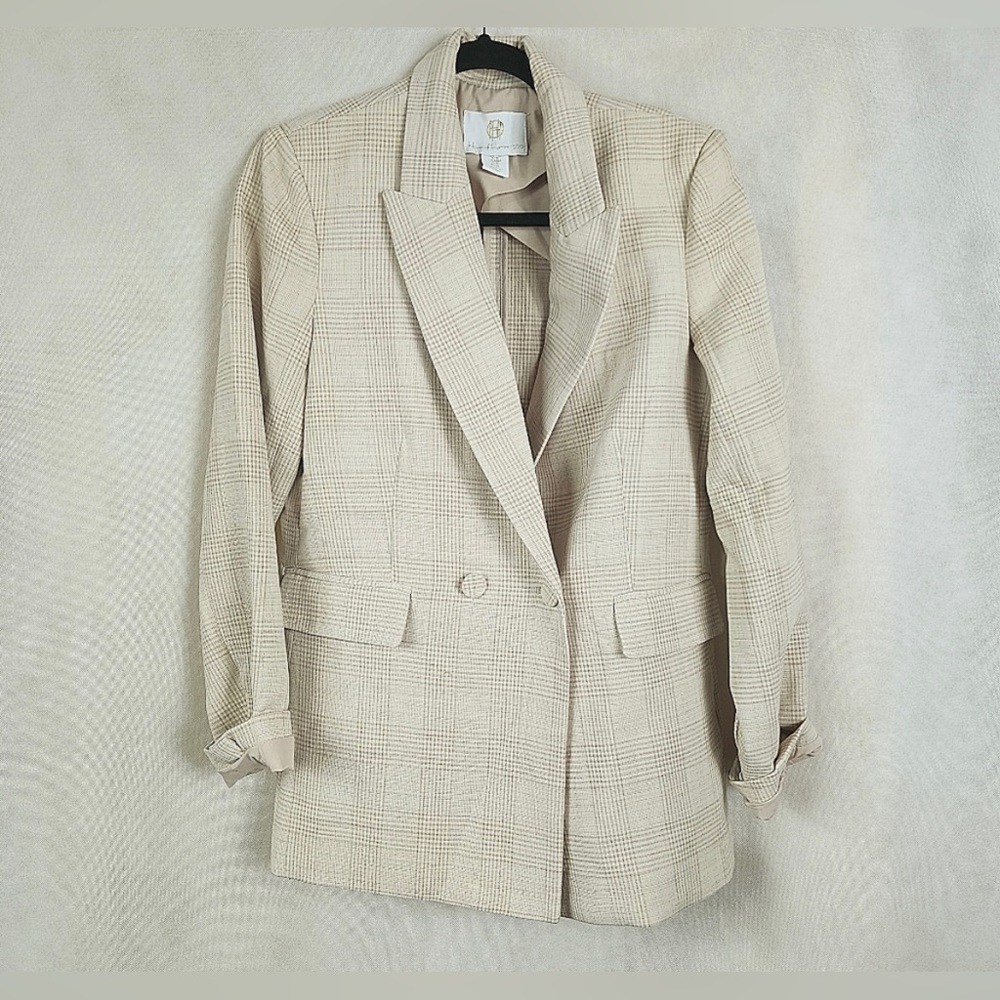 House of Harlow 1960: Plaid Double Breasted Blazer - Picture 3 of 7